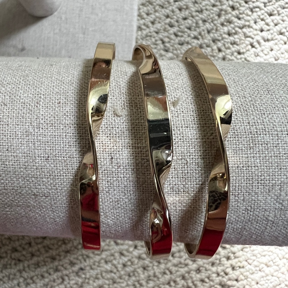 Stella & Dot gold twist cuff trio